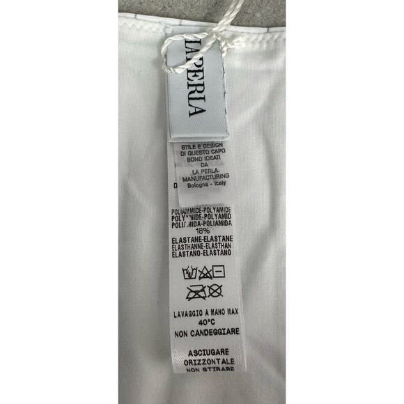 La Perla Iconic Side Tie Bikini Briefs Bottoms White Silver Striped Size XL New - Picture 5 of 5